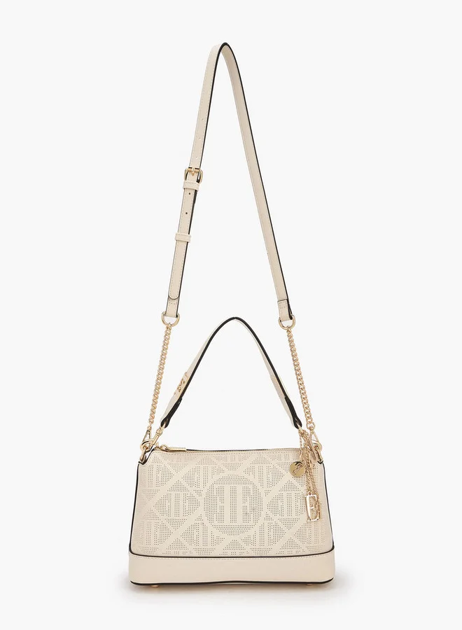 ايل Laser Cut Textured Shoulder Bag With Detachable Strap